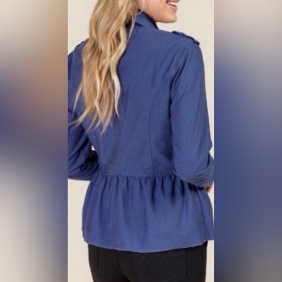 Francesca’s Collection Royal Blue Peplum Jacket - Picture 2 of 5